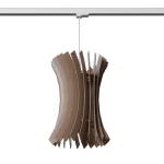 Oriana lampa wisząca 1xE27 z żarówką 7,5W/4000K do szyny 3F naturalne drewno, adapter biały MYL.00222