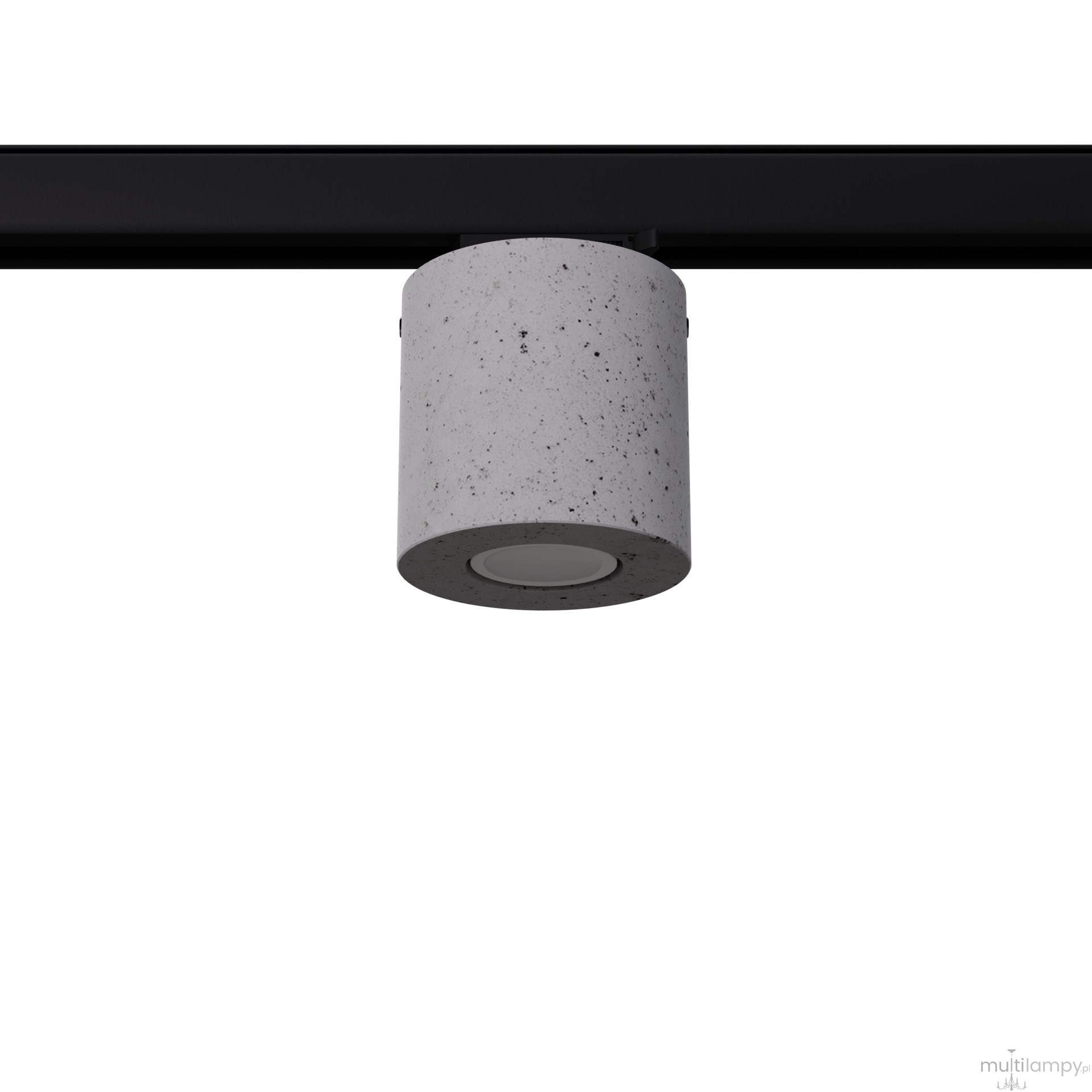 Orbis plafon 1xGU10 z żarówką 7W/3000K do szyny 3F beton, adapter czarny MYL.00413