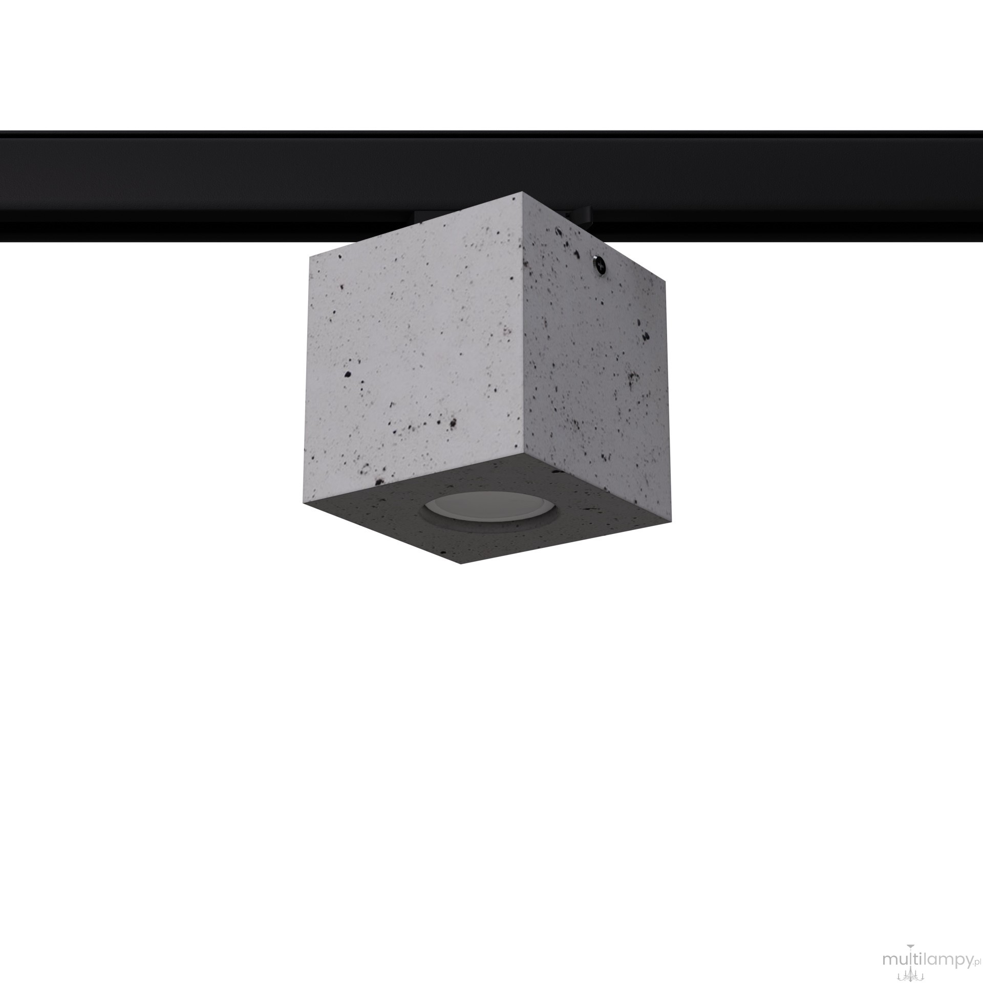 Quad plafon 1xGU10 z żarówką 7W/3000K do szyny 3F beton, adapter czarny MYL.00416
