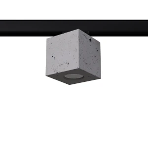 Quad plafon 1xGU10 z żarówką 7W/3000K do szyny 3F beton, adapter czarny MYL.00416
