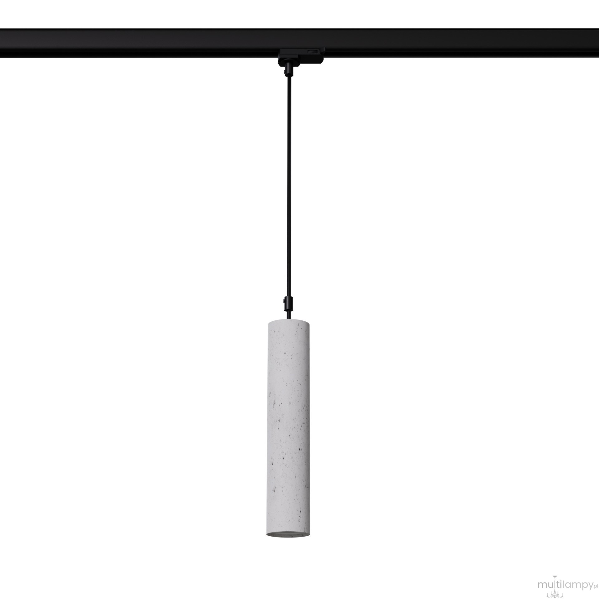 Luvo lampa wisząca 1xGU10 z żarówką 7W/4000K do szyny 3F szara, adapter czarny MYL.00423