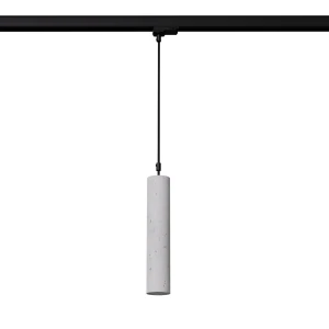 Luvo lampa wisząca 1xGU10 z żarówką 7W/4000K do szyny 3F szara, adapter czarny MYL.00423