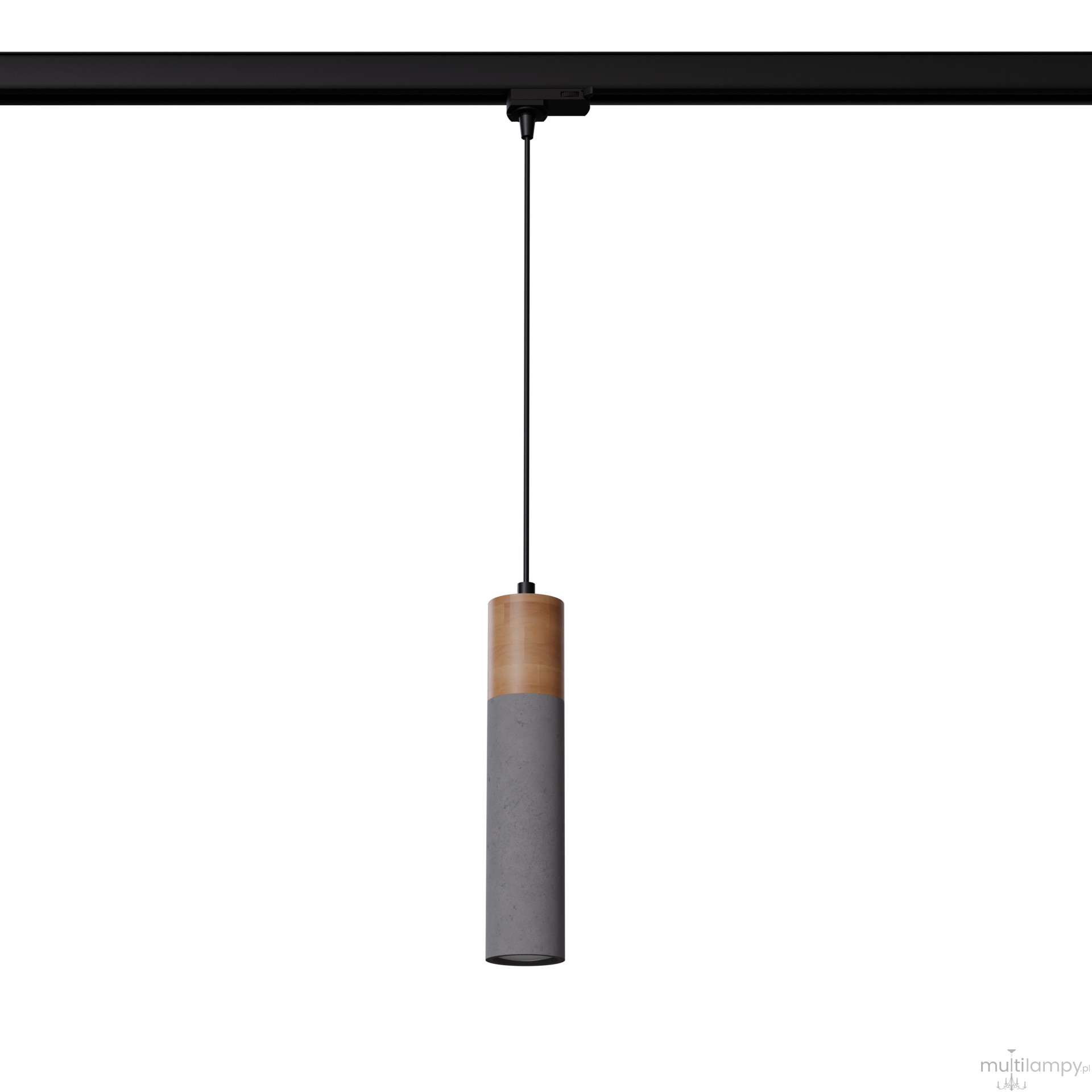 Zane lampa wisząca 1xGU10 do szyny 3F szara, adapter czarny MYL.00424
