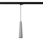 Electra lampa wisząca 1xGU10 z żarówką 7W/3000K do szyny 3F beton, adapter czarny MYL.00437