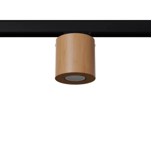 Orbis plafon 1xGU10 do szyny 3F naturalne drewno, adapter czarny MYL.00439