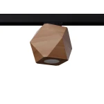 Woody plafon 1xGU10 z żarówką 7W/3000K do szyny 3F naturalne drewno, adapter czarny MYL.00446
