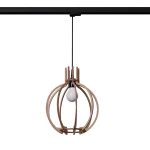 Arancia lampa wisząca 1xE27 do szyny 3F naturalne drewno, adapter czarny MYL.00466