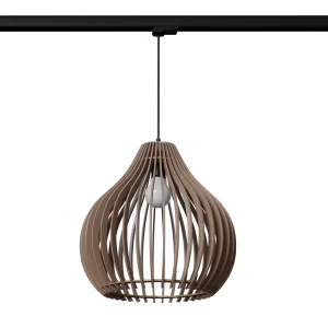 Aprilla lampa wisząca 1xE27 do szyny 3F naturalne drewno, adapter czarny MYL.00475