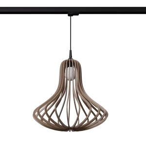 Elza lampa wisząca 1xE27 do szyny 3F naturalne drewno, adapter czarny MYL.00481
