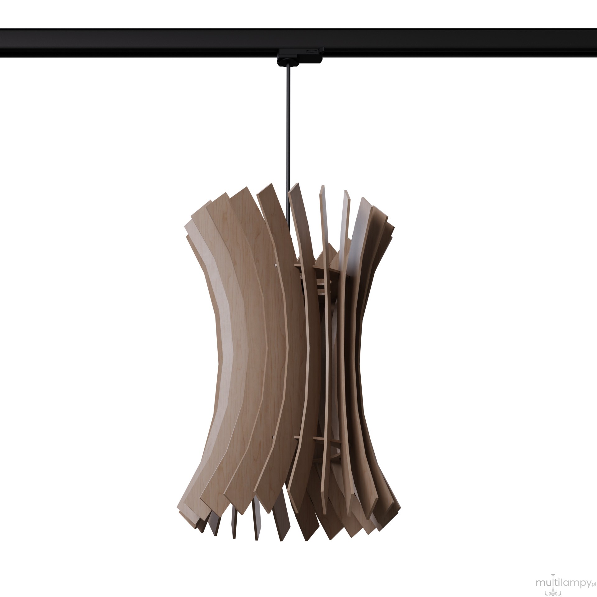 Oriana lampa wisząca 1xE27 do szyny 3F naturalne drewno, adapter czarny MYL.00484