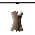 Oriana lampa wisząca 1xE27 do szyny 3F naturalne drewno, adapter czarny MYL.00484