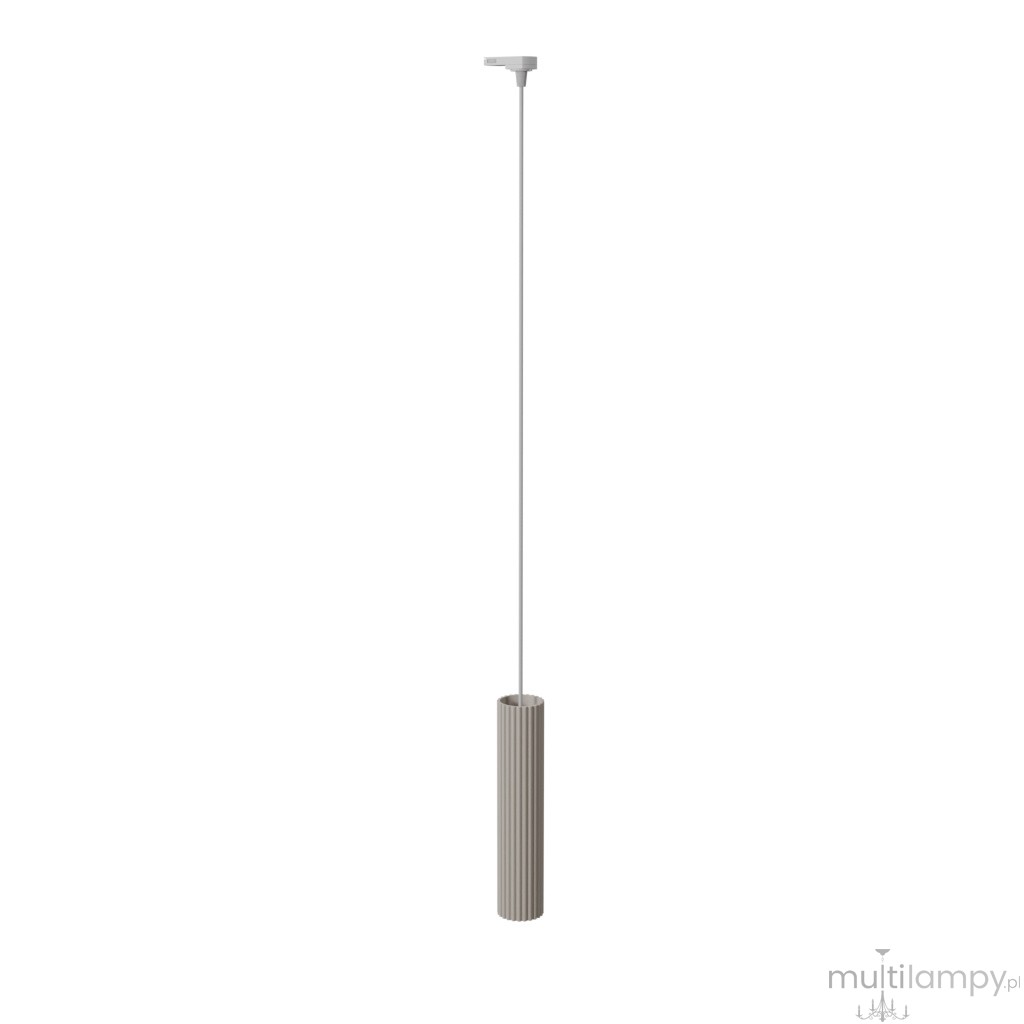 Karbon 1 lampa wisząca 1xGU10 z żarówką 7W/3000K do szyny 3F beżowa, adapter biały MYL.00749
