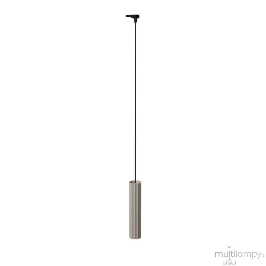Karbon 1 lampa wisząca 1xGU10 z żarówką 7W/3000K do szyny 3F beżowa, adapter czarny MYL.00752