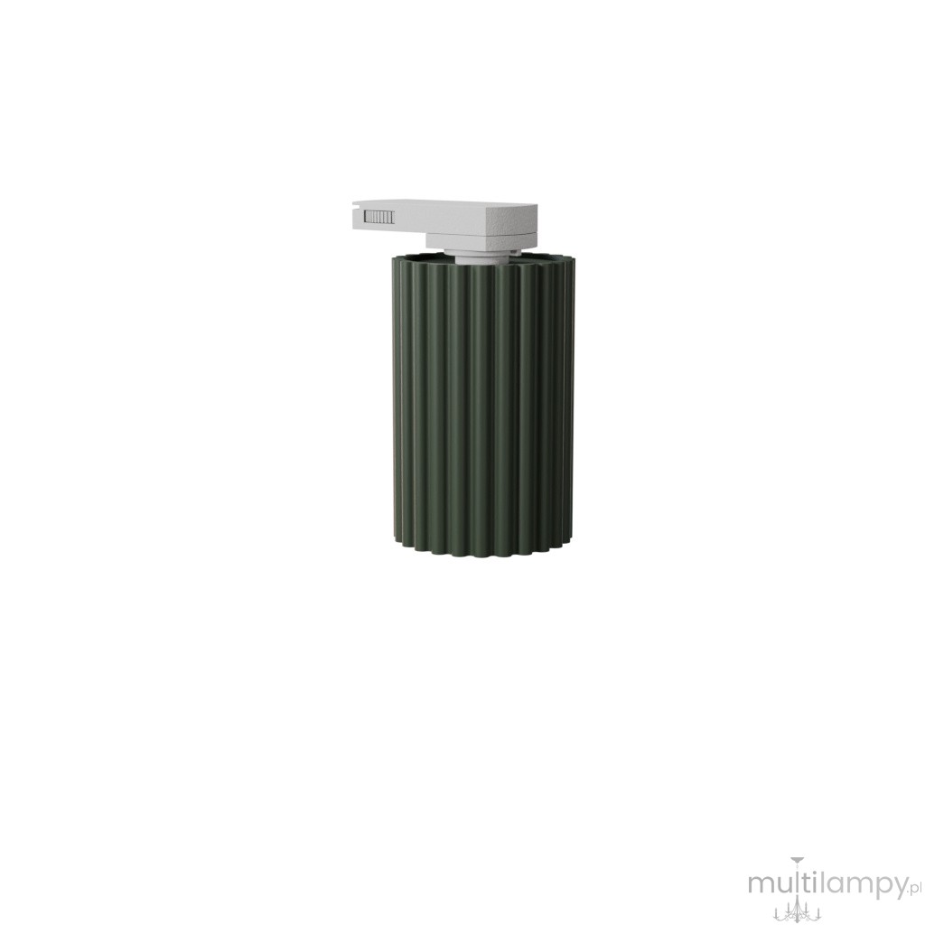 Karbon 10 plafon 1xGU10 do szyny 3F zielony oliwkowy, adapter biały MYL.00760