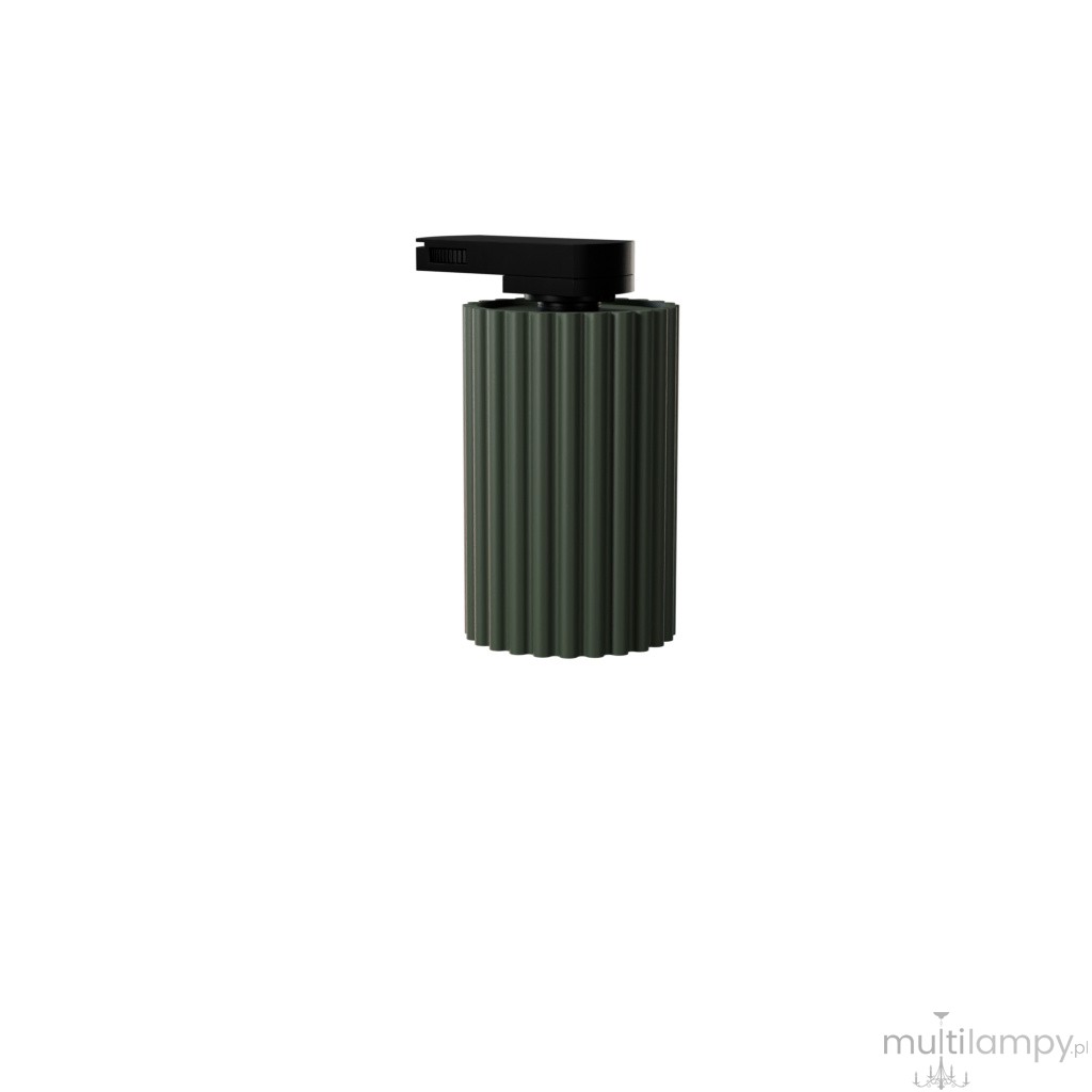 Karbon 10 plafon 1xGU10 z żarówką 7W/4000K do szyny 3F zielony oliwkowy, adapter czarny MYL.00765