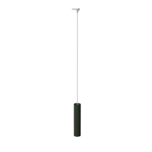 Karbon 1 lampa wisząca 1xGU10 z żarówką 7W/4000K do szyny 3F zielona oliwkowa, adapter biały MYL.00774