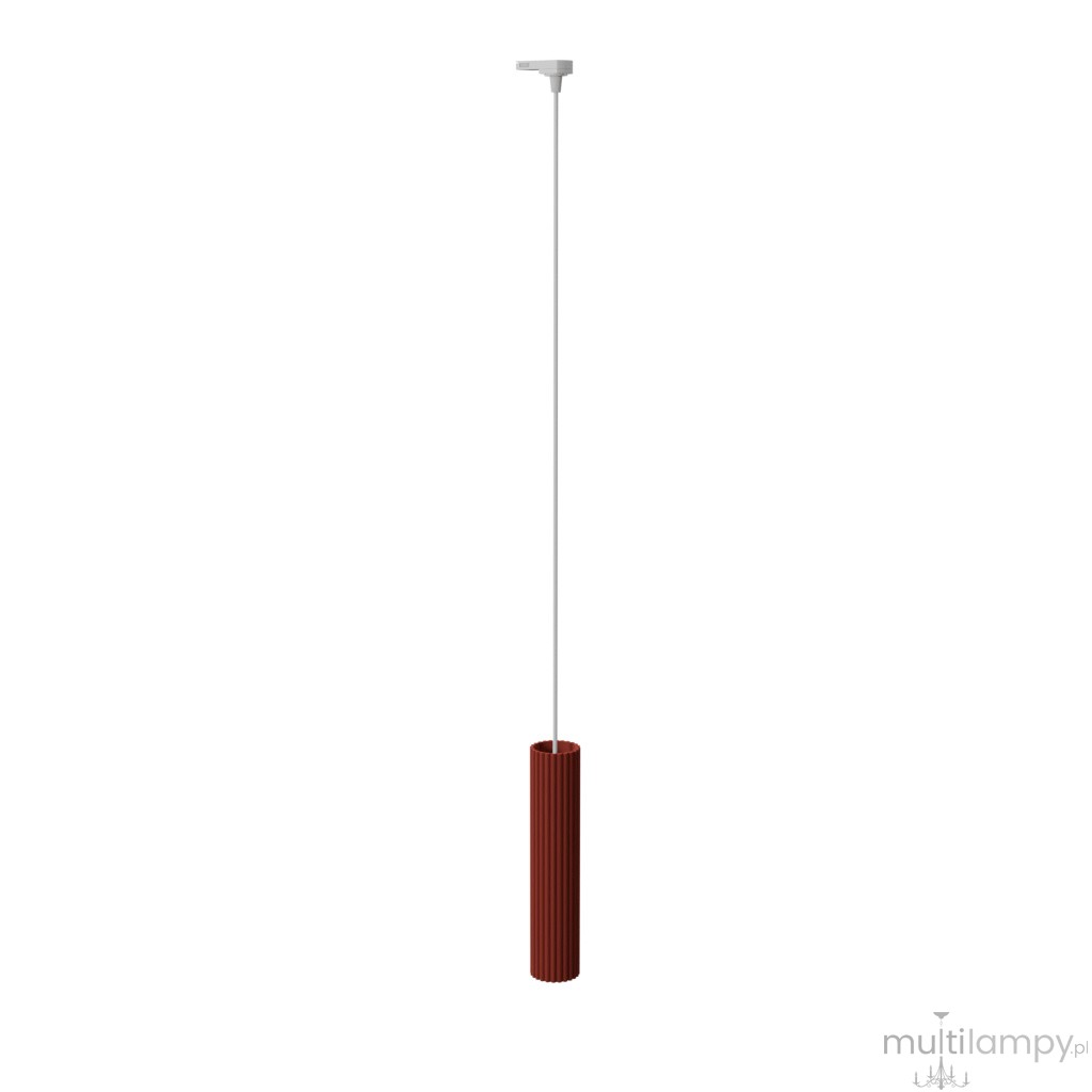 Karbon 1 lampa wisząca 1xGU10 do szyny 3F ochra czerwona, adapter biały MYL.00796