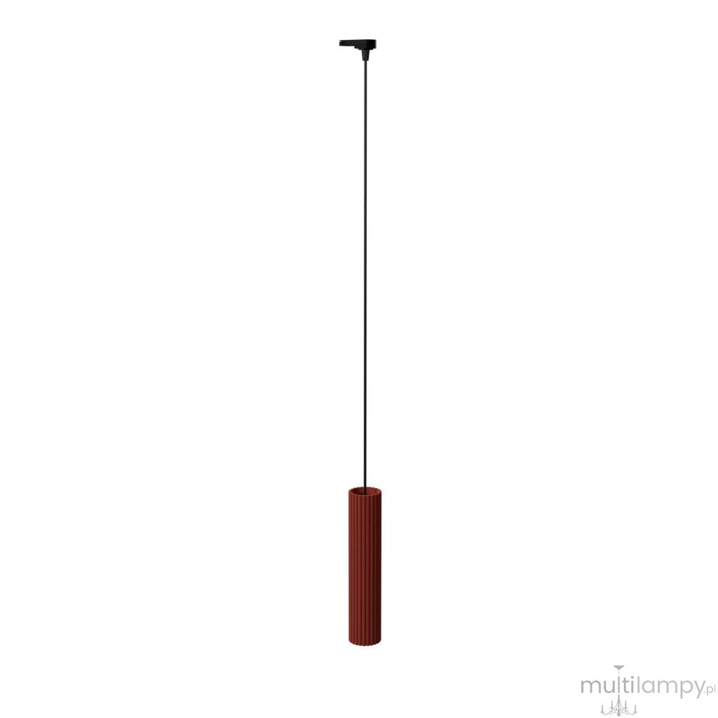 Karbon 1 lampa wisząca 1xGU10 do szyny 3F ochra czerwona, adapter czarny MYL.00799