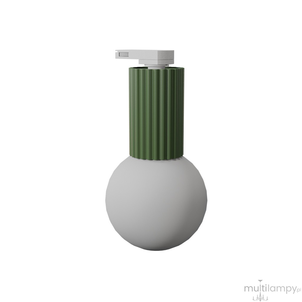Halo plafon 1xG9 IP44 do szyny 3F zielony oliwkowy, adapter biały MYL.00832