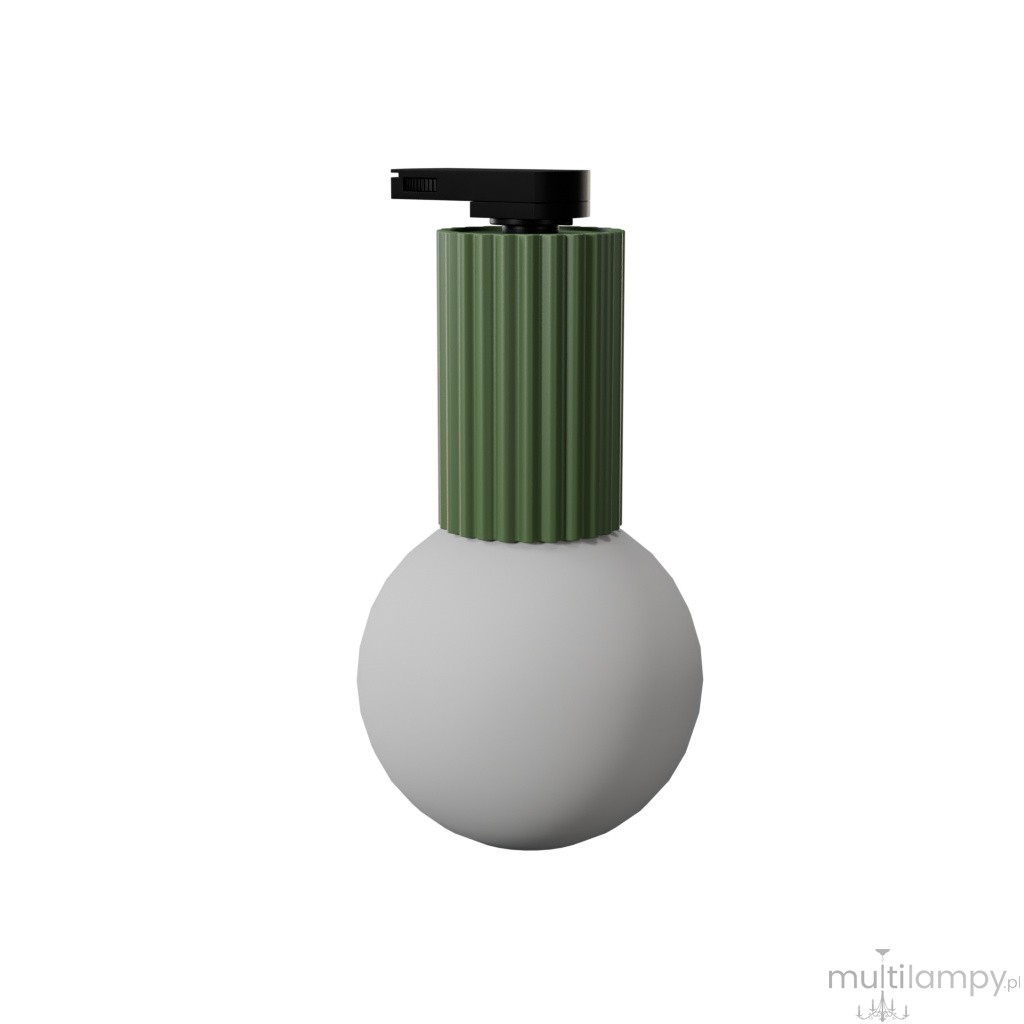 Halo plafon 1xG9 IP44 do szyny 3F zielony oliwkowy, adapter czarny MYL.00835