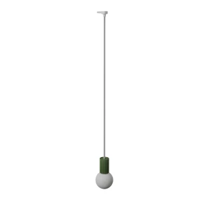 Halo 1 lampa wisząca 1xG9 z żarówką 4,5W/3000K do szyny 3F zielona oliwka, adapter biały MYL.00839