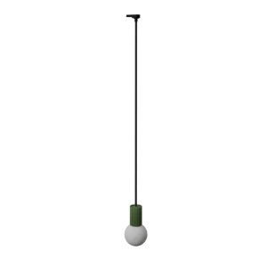 Halo 1 lampa wisząca 1xG9 z żarówką 4,5W/3000K do szyny 3F zielona oliwka, adapter czarny MYL.00842