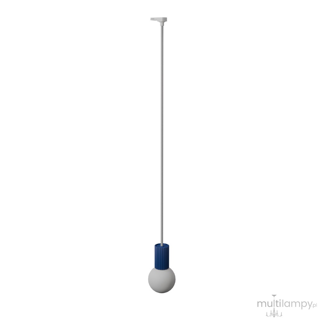 Halo 1 lampa wisząca 1xG9 z żarówką 4,5W/4000K do szyny 3F ultramaryna, adapter biały MYL.00876