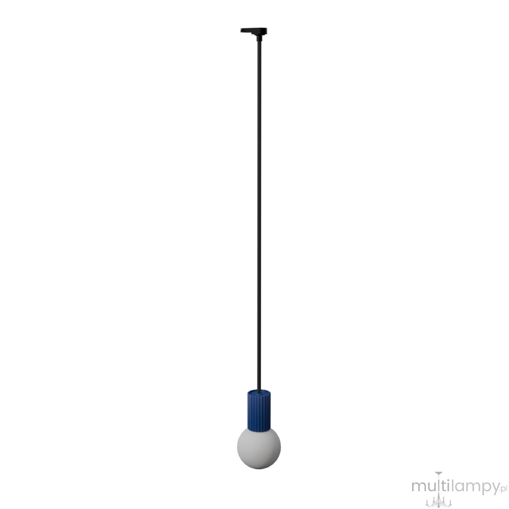 Halo 1 lampa wisząca 1xG9 z żarówką 4,5W/3000K do szyny 3F ultramaryna, adapter czarny MYL.00878