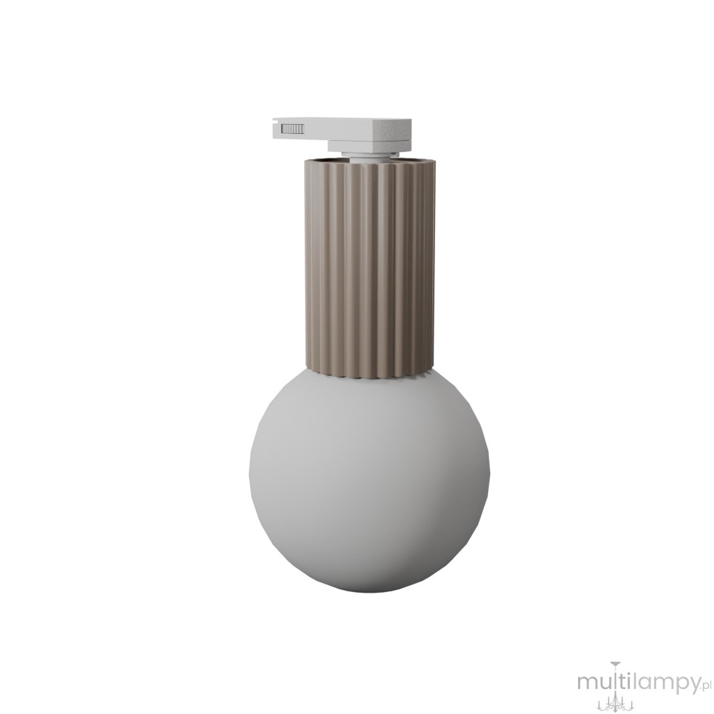 Halo plafon 1xG9 z żarówką 4,5W/3000K IP44 do szyny 3F taupe, adapter biały MYL.00881