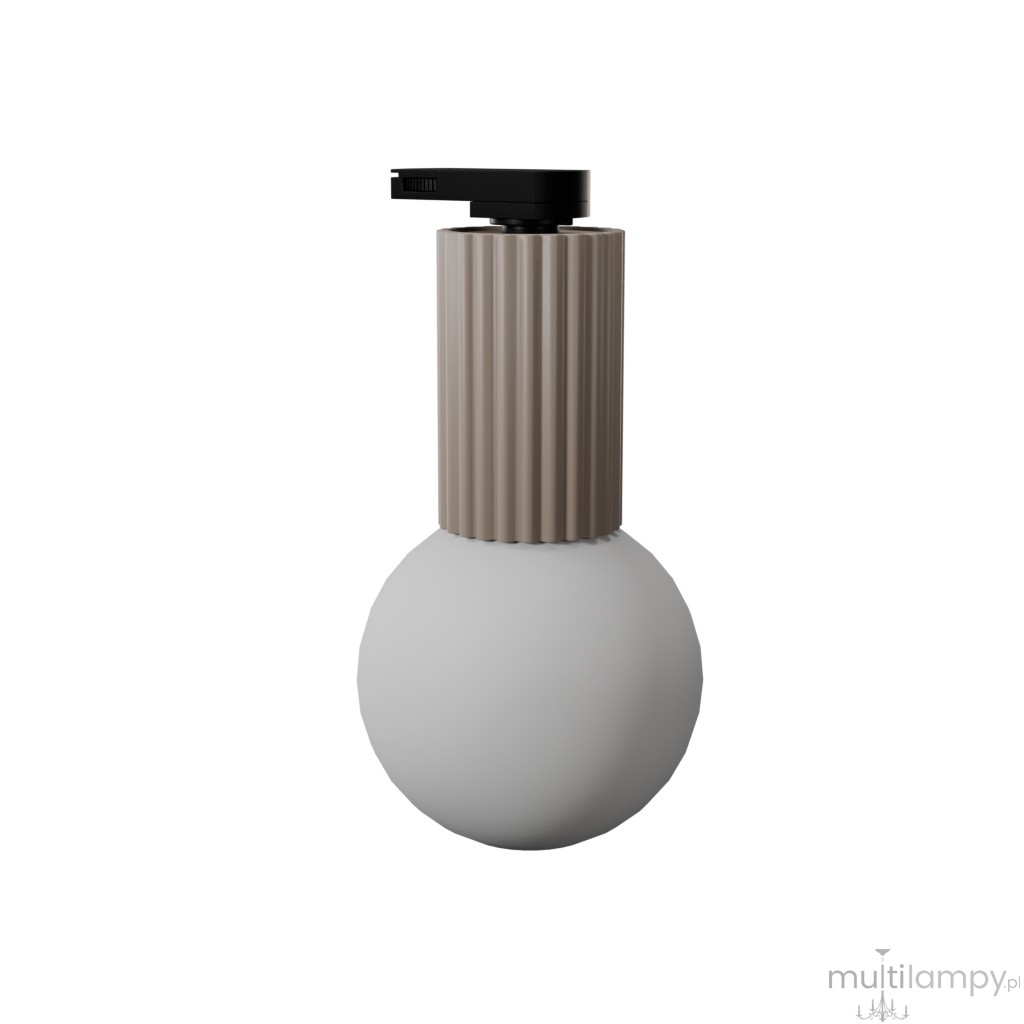Halo plafon 1xG9 z żarówką 4,5W/3000K IP44 do szyny 3F taupe, adapter czarny MYL.00884