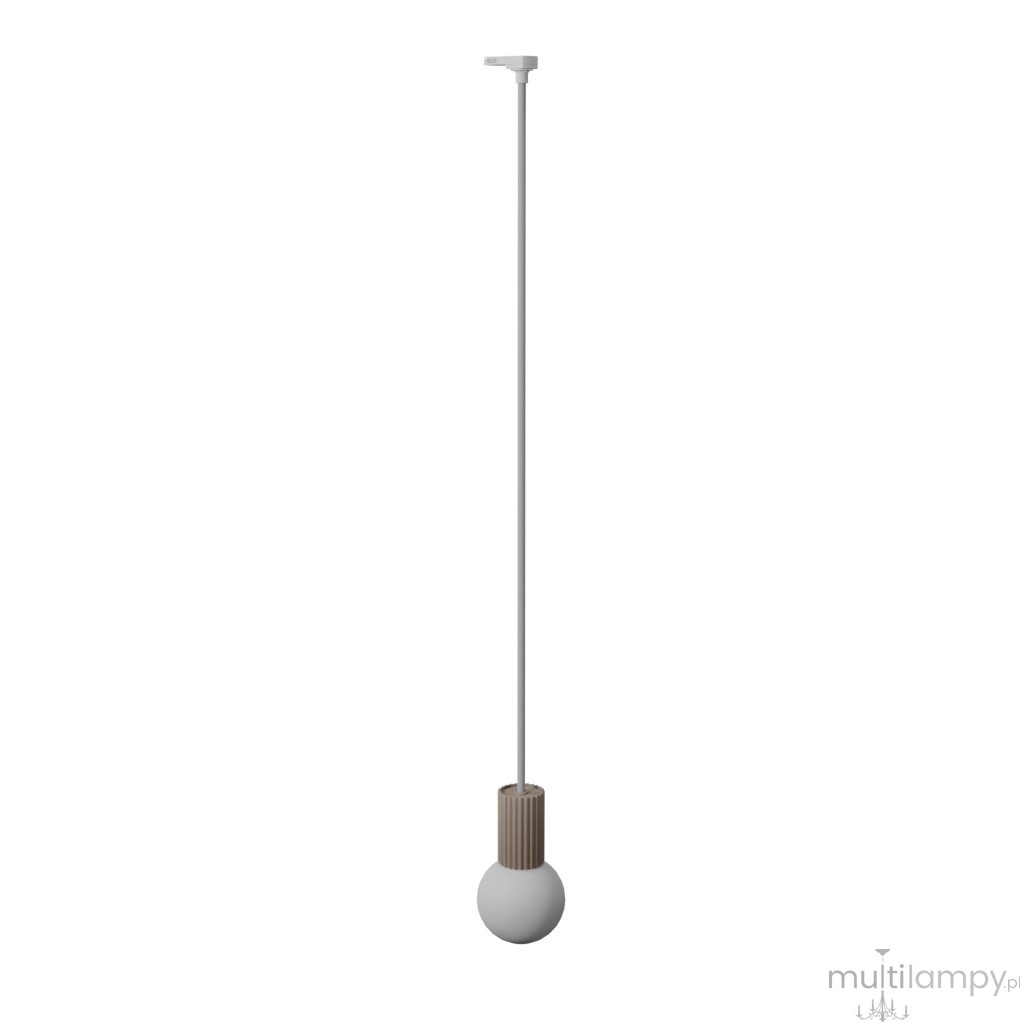 Halo 1 lampa wisząca 1xG9 z żarówką 4,5W/3000K do szyny 3F taupe, adapter biały MYL.00887