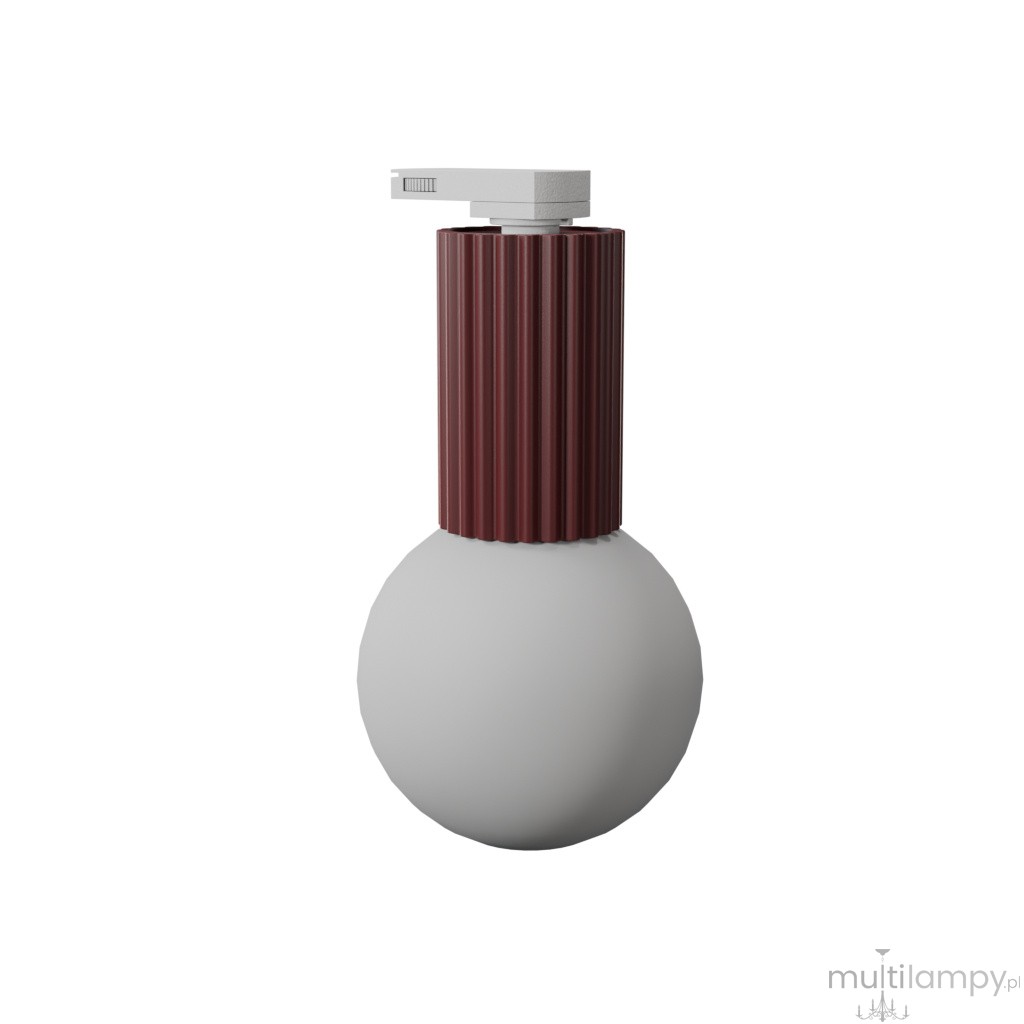 Halo plafon 1xG9 z żarówką 4,5W/4000K IP44 do szyny 3F burgund, adapter biały MYL.00894