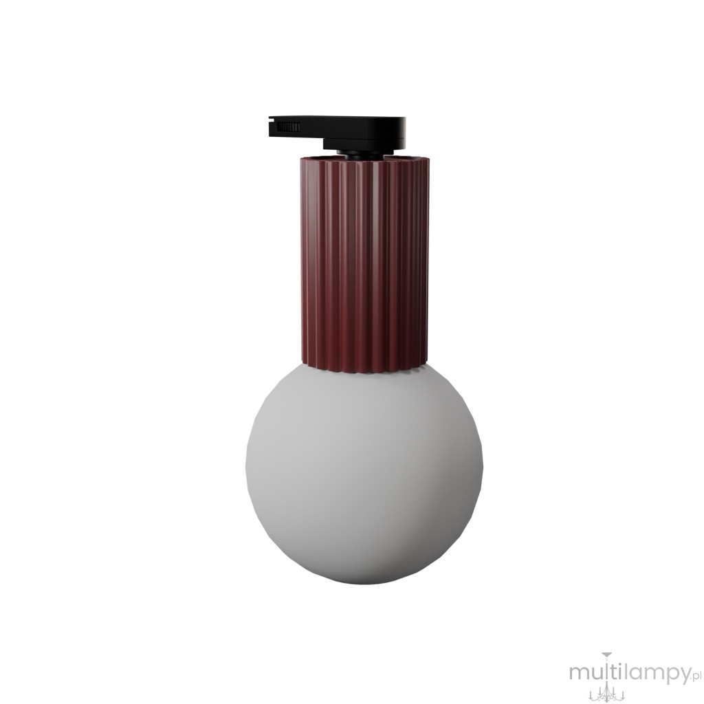 Halo plafon 1xG9 z żarówką 4,5W/3000K IP44 do szyny 3F burgund, adapter czarny MYL.00896
