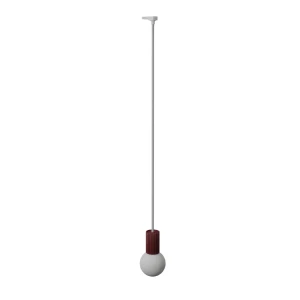 Halo 1 lampa wisząca 1xG9 z żarówką 4,5W/3000K do szyny 3F burgund, adapter biały MYL.00899