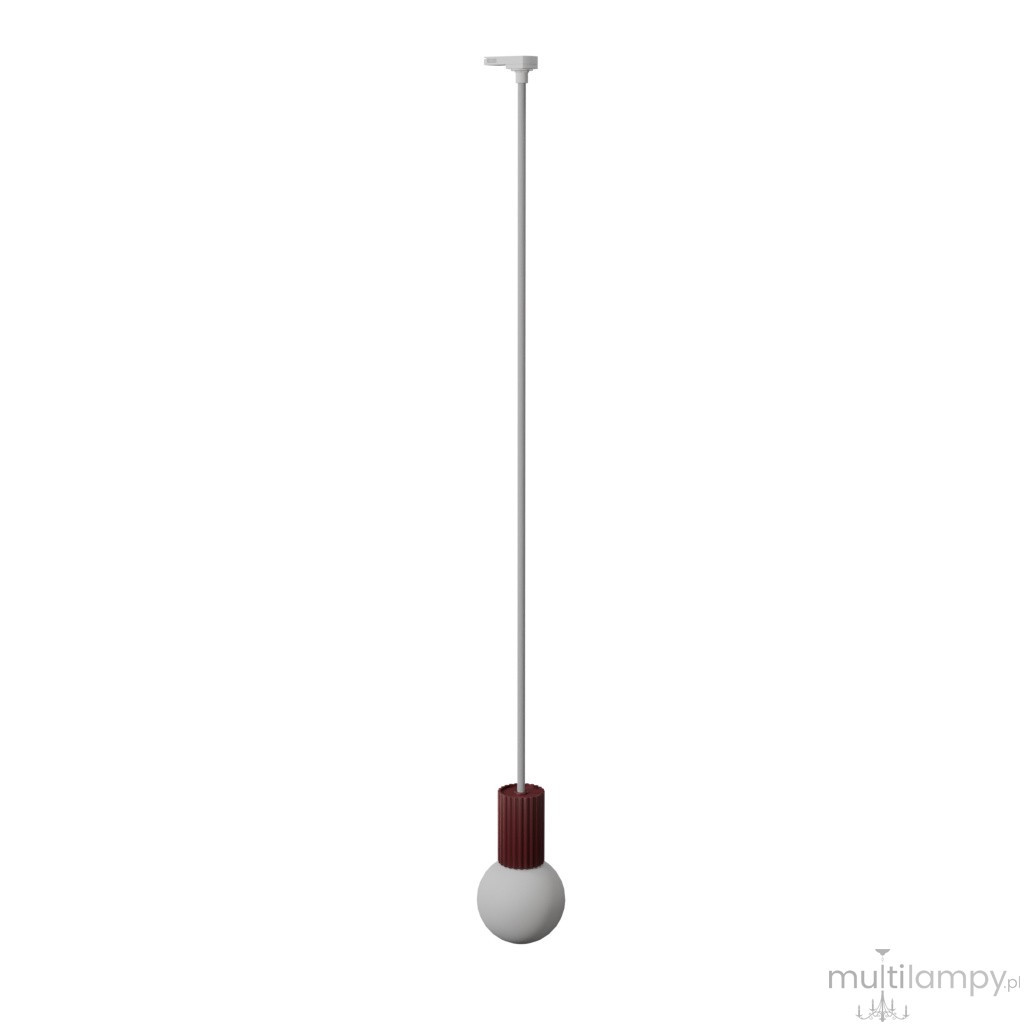 Halo 1 lampa wisząca 1xG9 z żarówką 4,5W/4000K do szyny 3F burgund, adapter biały MYL.00900