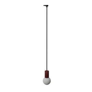 Halo 1 lampa wisząca 1xG9 z żarówką 4,5W/4000K do szyny 3F burgund, adapter czarny MYL.00903