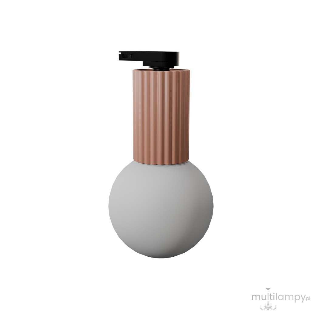 Halo plafon 1xG9 IP44 do szyny 3F brzoskwiniowy, adapter czarny MYL.00907