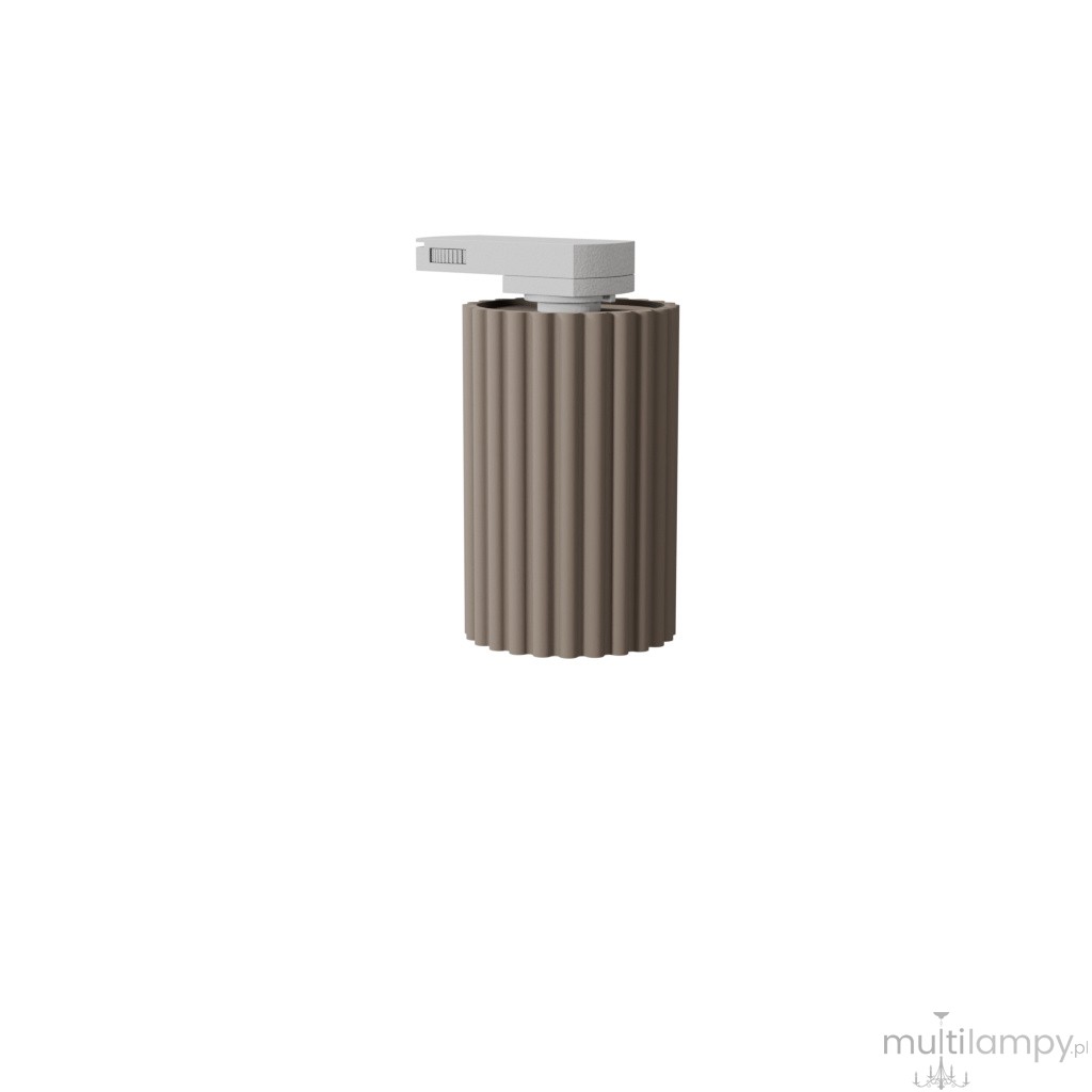 Karbon 10 plafon 1xGU10 z żarówką 7W/4000K do szyny 3F taupe, adapter biały MYL.00918
