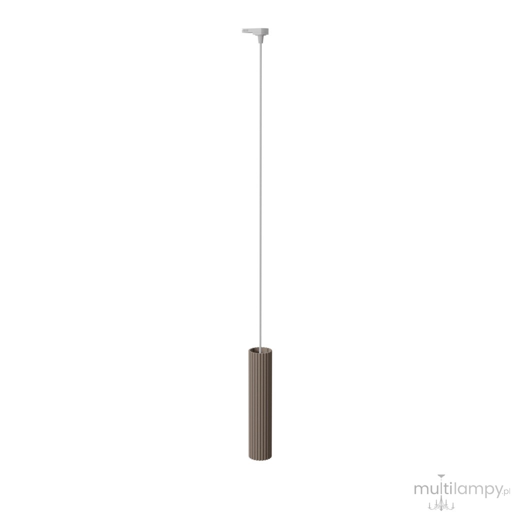 Karbon 1 lampa wisząca 1xGU10 z żarówką 7W/4000K do szyny 3F taupe, adapter biały MYL.00930
