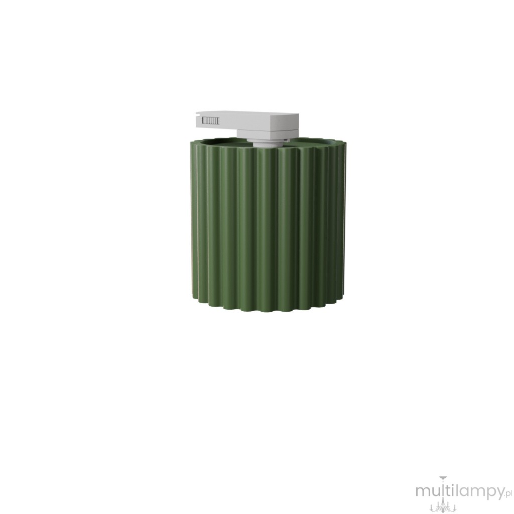 Aura 1 plafon 1xGU10 z żarówką 7W/4000K do szyny 3F zielony oliwkowy, adapter biały MYL.00978