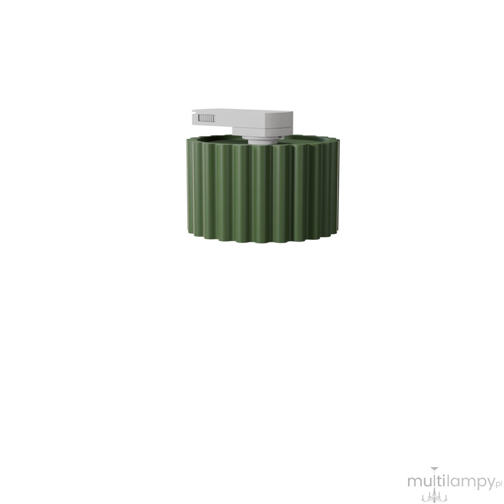 Aura 1 plafon 1xGX53 z żarówką 7W/3000K do szyny 3F zielony oliwkowy, adapter biały MYL.00983