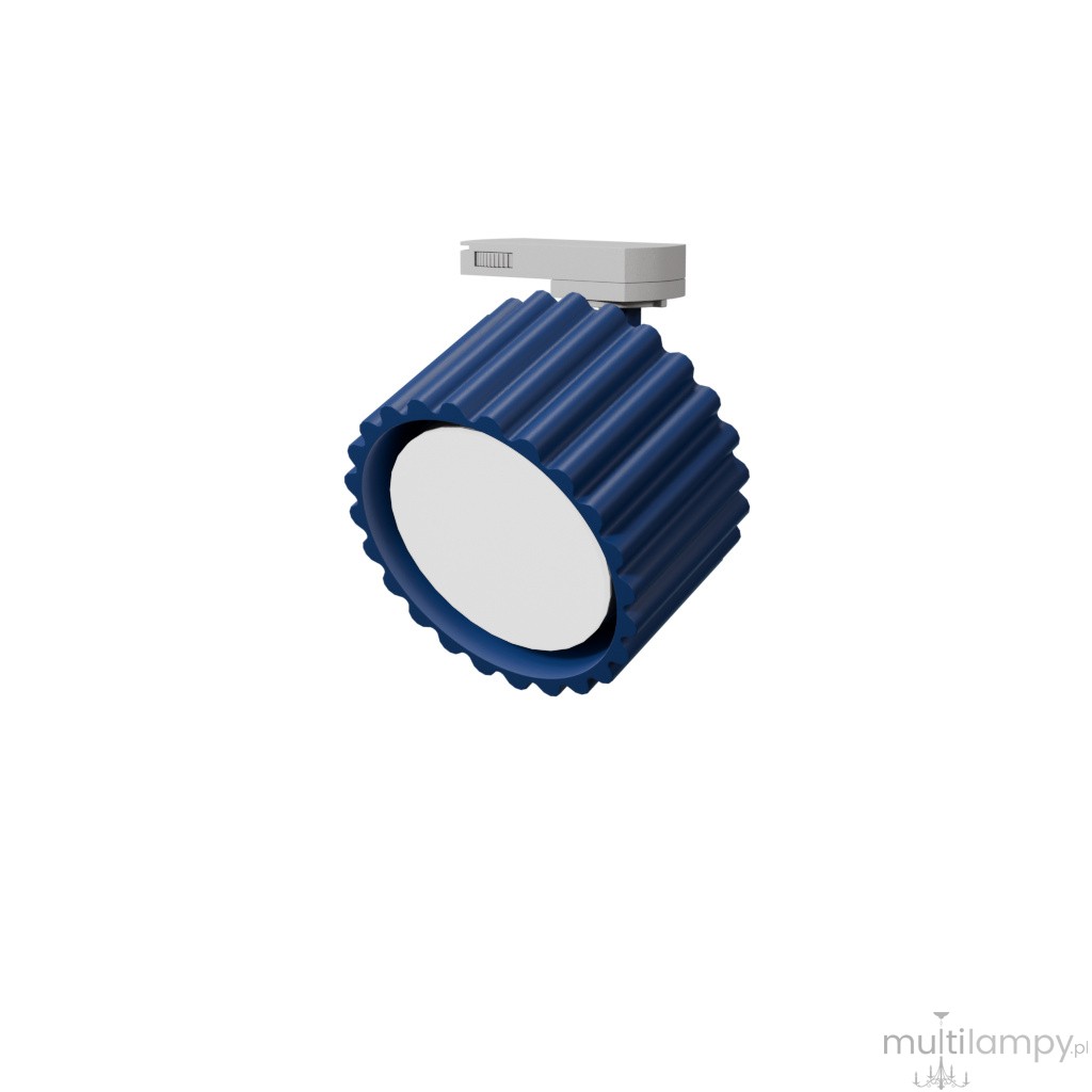 Aura 1 plafon na przegubie 1xGX53 z żarówką 7W/3000K do szyny 3F ultramaryna, adapter biały MYL.01043