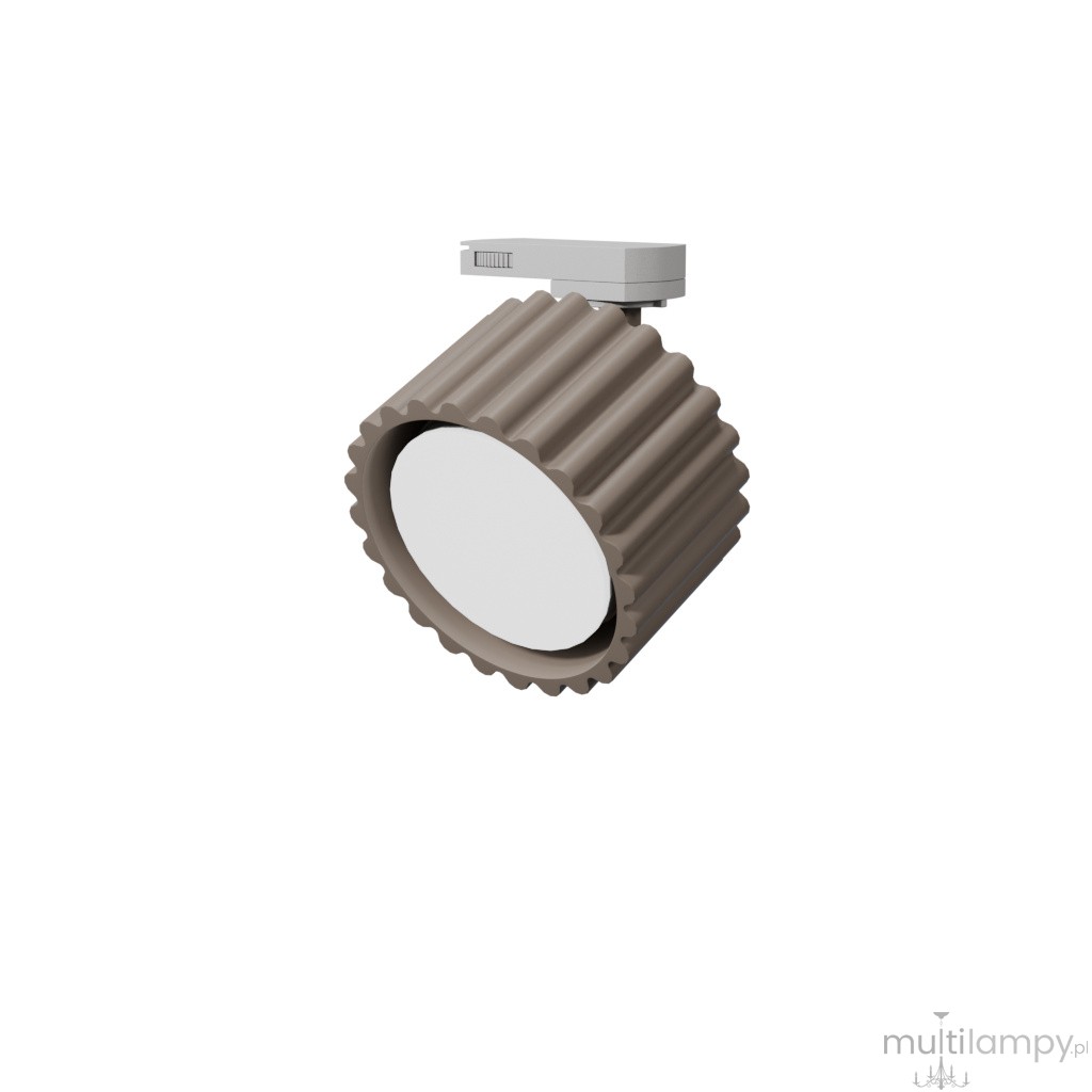 Aura 1 plafon na przegubie 1xGX53 z żarówką 7,5W/4000K do szyny 3F taupe, adapter biały MYL.01062