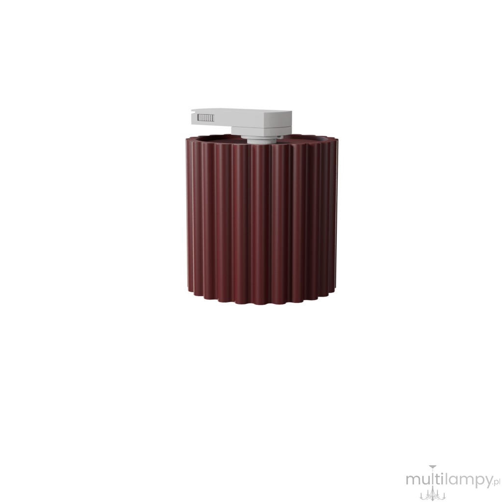 Aura 1 plafon 1xGU10 z żarówką 7W/3000K do szyny 3F burgund, adapter biały MYL.01067