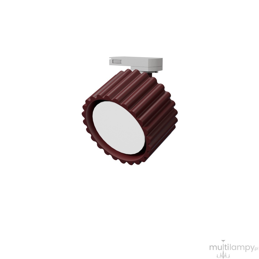 Aura 1 plafon na przegubie 1xGX53 z żarówką 7,5W/4000K do szyny 3F burgund, adapter biały MYL.01080