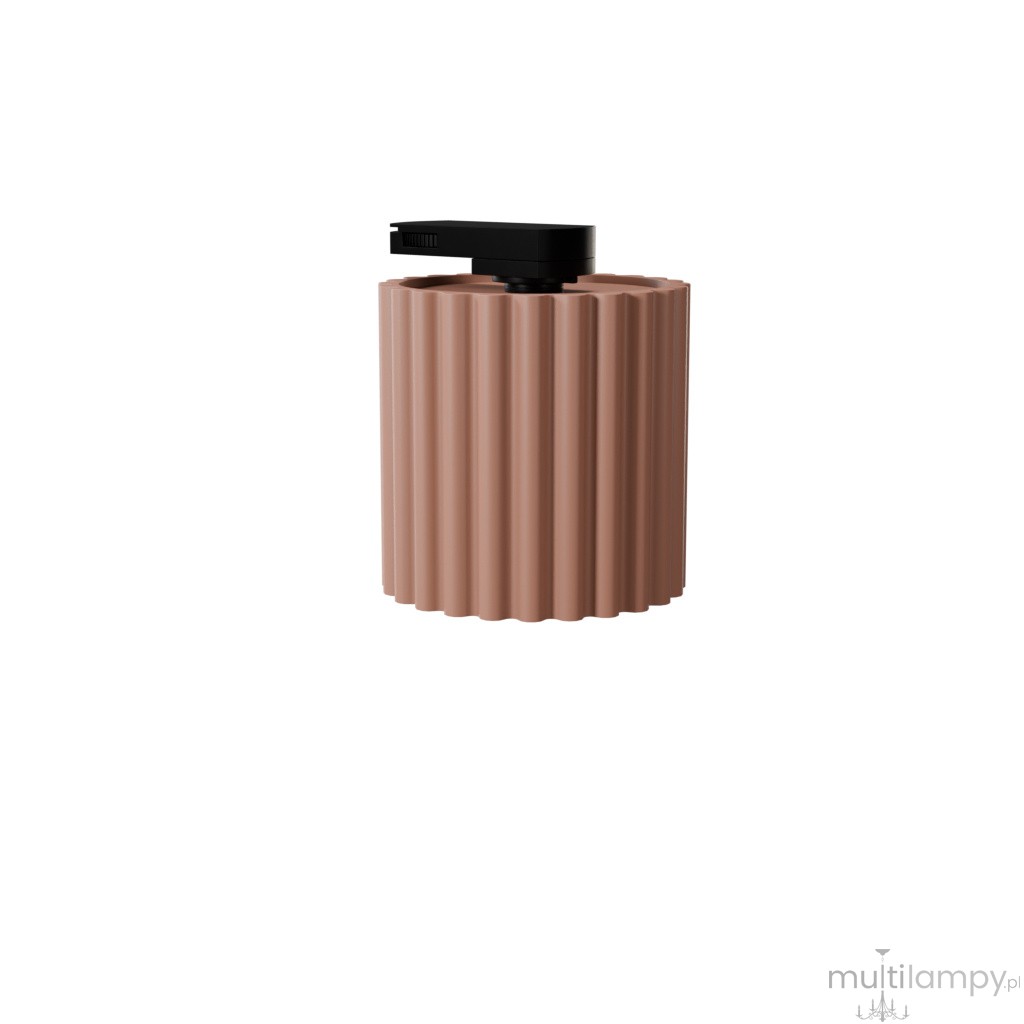 Aura 1 plafon 1xGU10 z żarówką 7W/3000K do szyny 3F brzoskwiniowy, adapter czarny MYL.01088