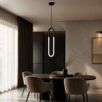 U-Shape lampa wisząca LED 12W czarna ST-1716-BK