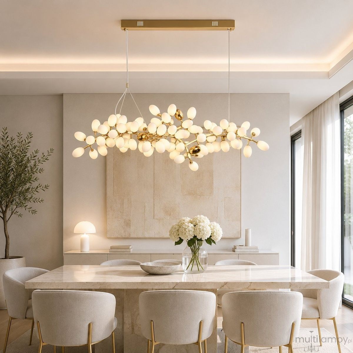 Valentina lampa wisząca 90xG4 złota ST-2601-150