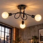 Turbino lampa sufitowa 3xE27 czarna ML2474