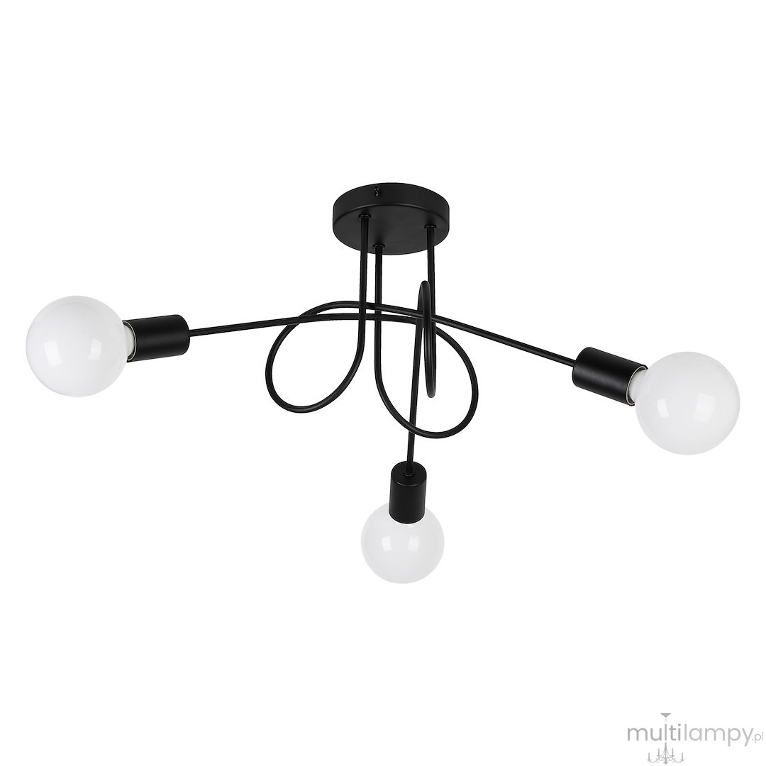 Turbino lampa sufitowa 3xE27 czarna ML2474